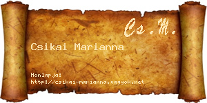 Csikai Marianna névjegykártya